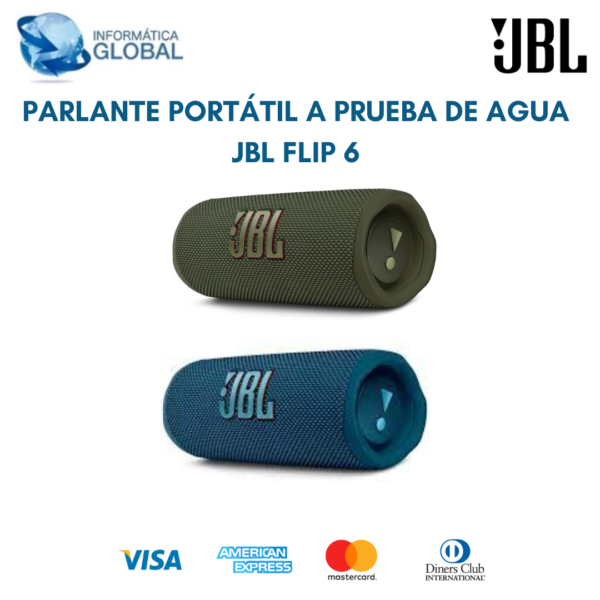PARLANTE PORTÁTIL RESISTENTE DE AGUA CON BLUETOOTH JBL FLIP 6 - Informática  Global Ec.