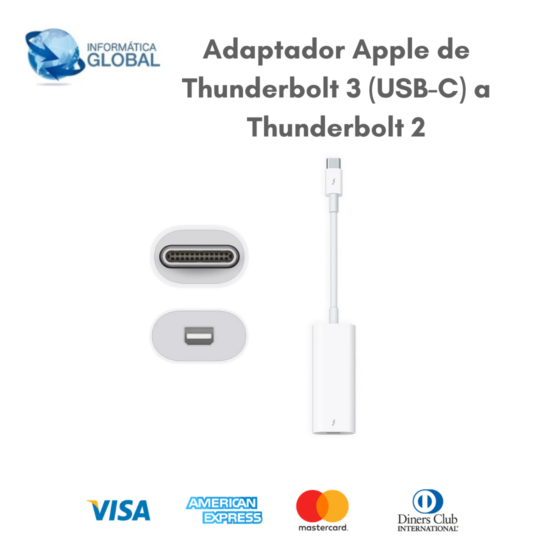 ADAPTADOR ORIGINAL APPLE THUNDERBOLT 3 (USB-C) A THUNDERBOLT 2